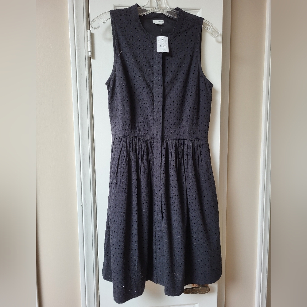J. By J.Crew Black Eyelet Dress With Pockets Size 4 New With Tags